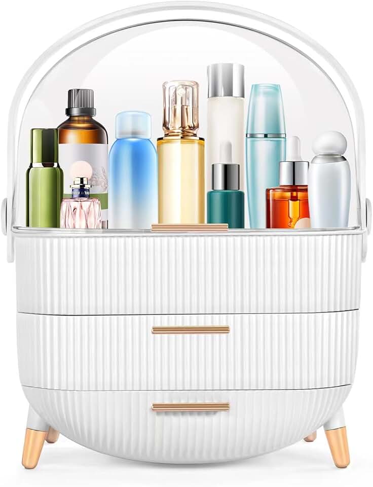 Makeup and Cosmetic Organizer with Lid and Drawers