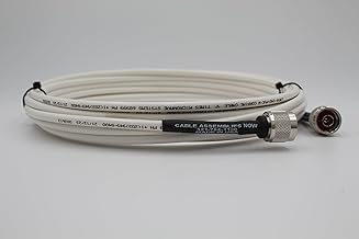25-Foot White Low Loss Coaxial Cable with N-Male Connectors