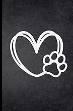 Notebook with paw print and heart design