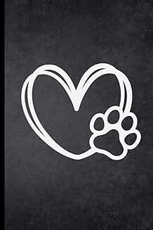 Notebook with paw print and heart design