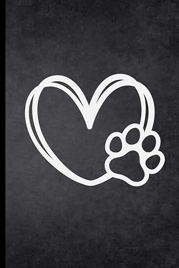 Notebook with paw print and heart design