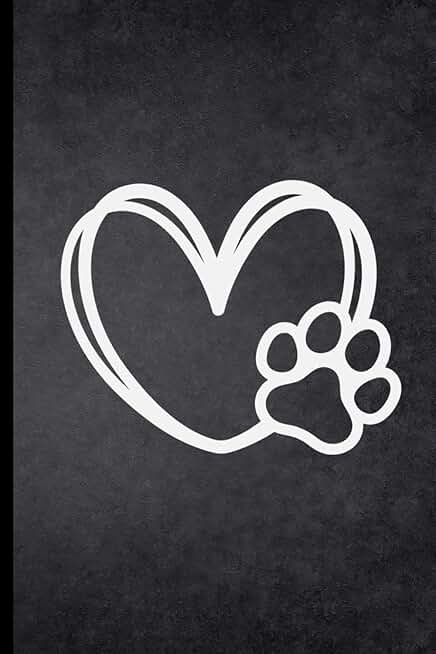 Notebook with paw print and heart design