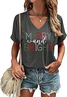 Women’s Christmas V-Neck Short Sleeve T-Shirt