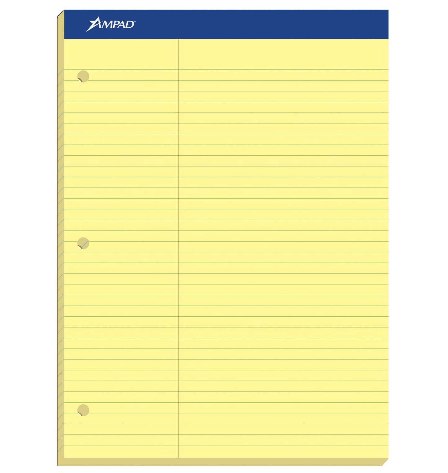 Double Sheets Legal Pad, Canary, 100 Sheets