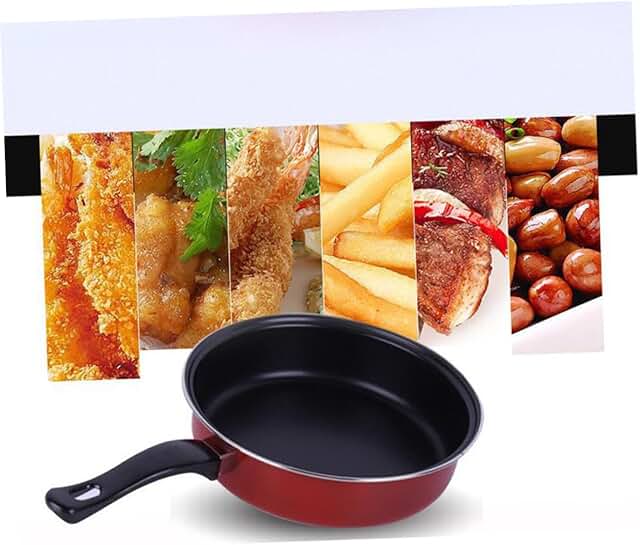 Set of three nonstick frying pans and soup pots
