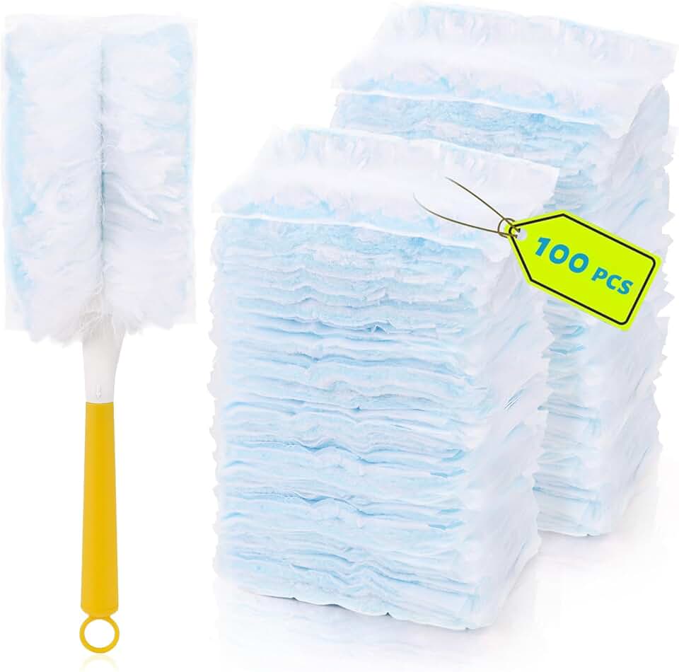100 Disposable Duster Refills with Handle
