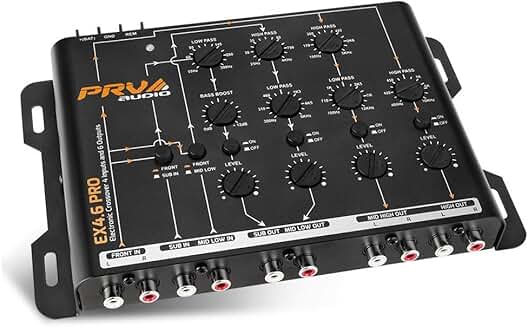 4-Way Electronic Car Audio Crossover with RCA Outputs