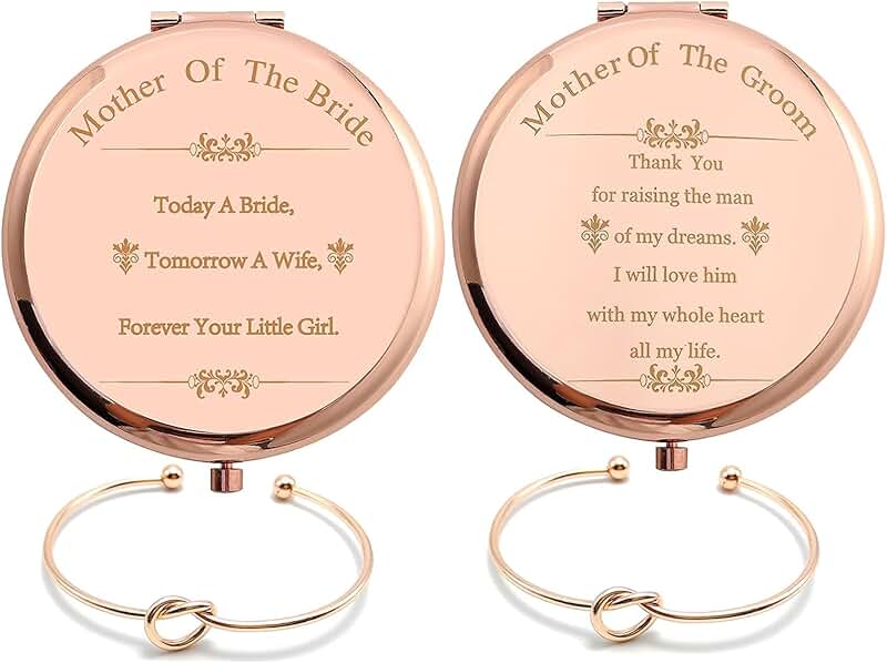 Mother of the Bride & Groom Mirror Set with Bracelets