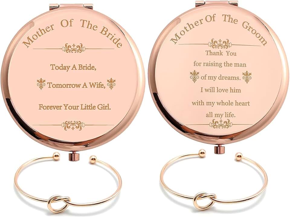 Mother of the Bride & Groom Mirror Set with Bracelets