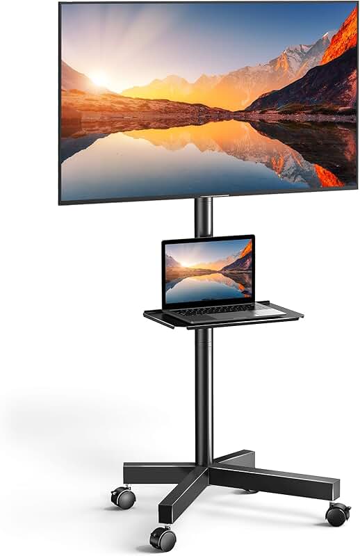 Rolling TV Stand for 23-60 Inch Flat and Curved Screens