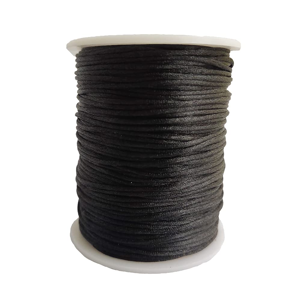 1.5mm Nylon Beading Cord for Jewelry Making 109 Yards Black