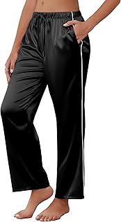 Women's Silk Satin Pajama Pants with Pockets