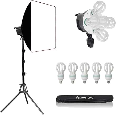 Large Softbox with 15,000 Lumens and 5 Bulb Slots