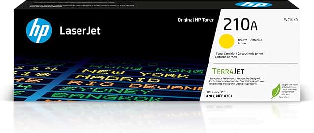 Yellow toner cartridge for laser printers