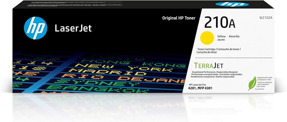Yellow toner cartridge for laser printers