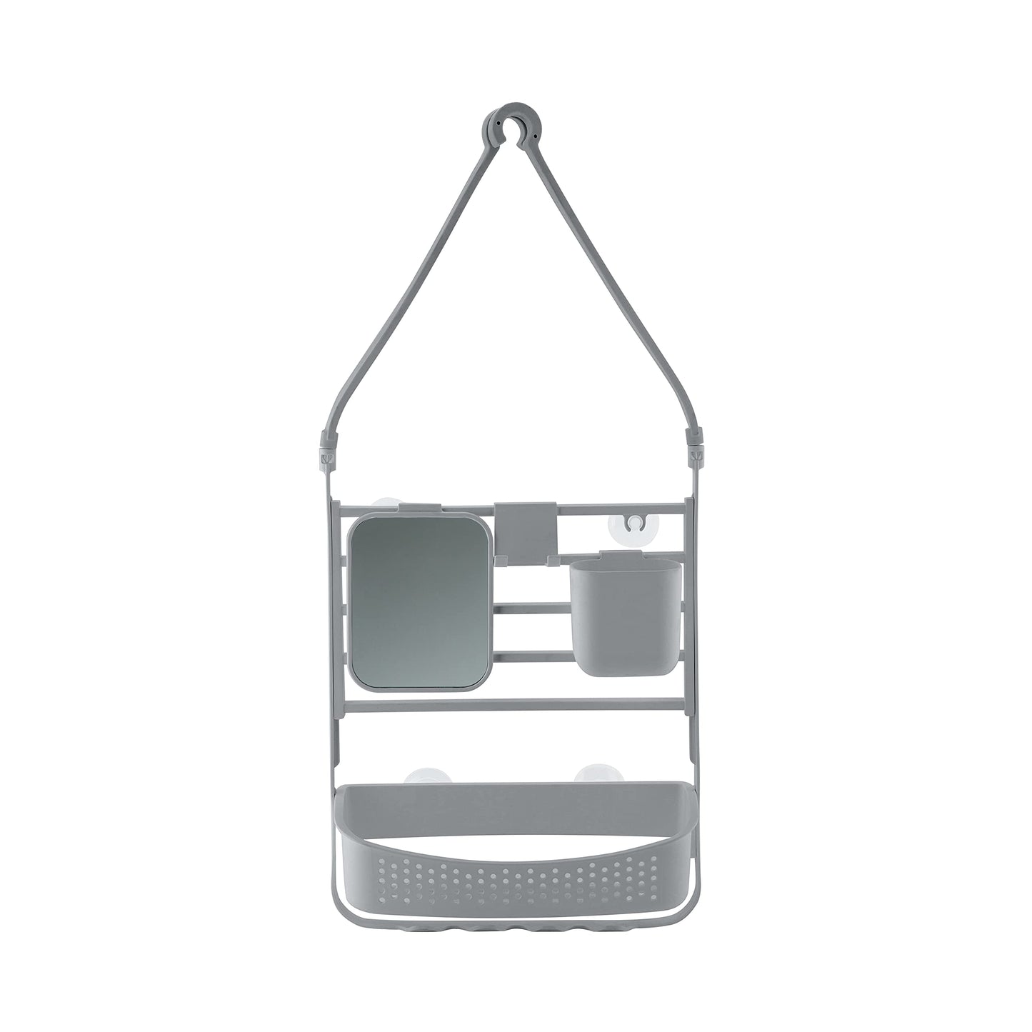 Bathroom Storage Organizer, Head, in Grey Deluxe Flex Adjustable Shower Caddy, 12.6" x 3.9" x 28"