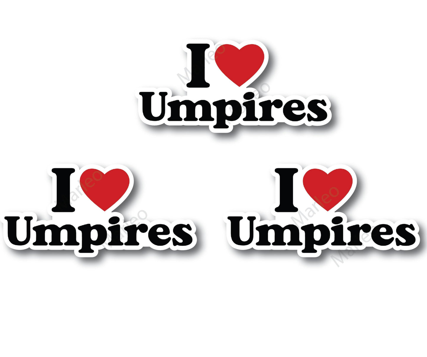 White I Love Umpires Sticker for Catchers Helmet