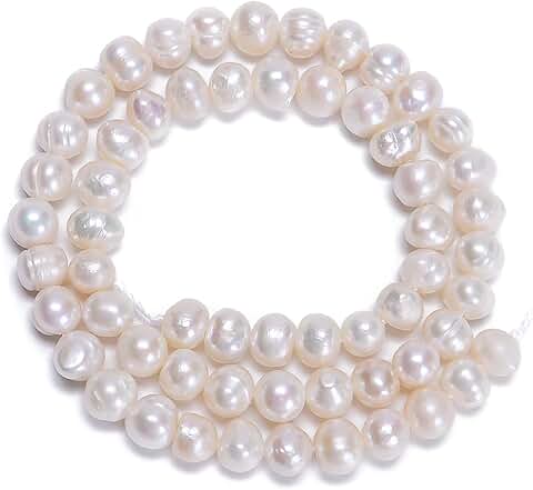 Natural Freshwater White Pearl Beads, 15-inch, 4-12mm