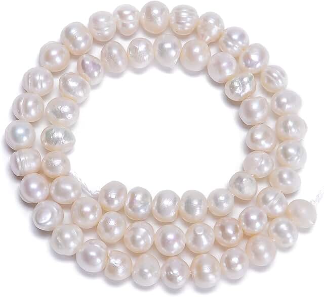 Natural Freshwater White Pearl Beads, 15-inch, 4-12mm