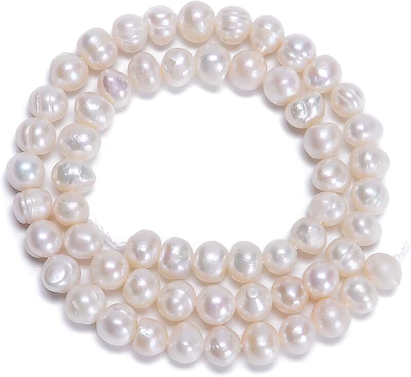 Natural Freshwater White Pearl Beads, 15-inch, 4-12mm