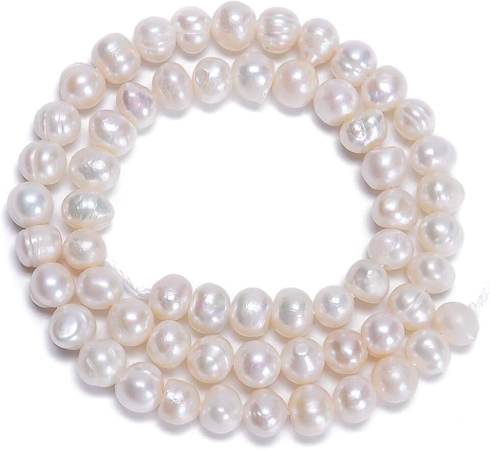 Natural Freshwater White Pearl Beads, 15-inch, 4-12mm