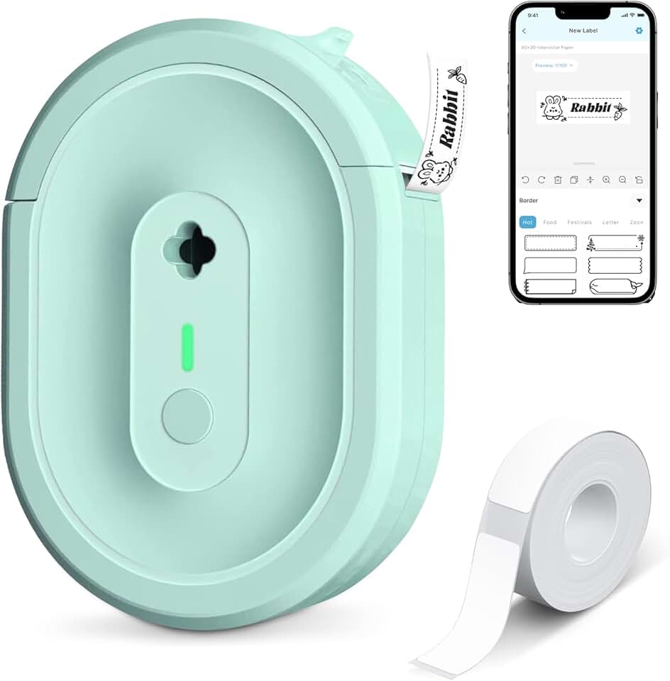 Portable Bluetooth Label Maker with Tape