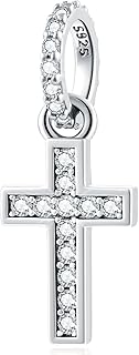 Sparkling Latin Cross Pendant Charm for Necklace or Bracelet