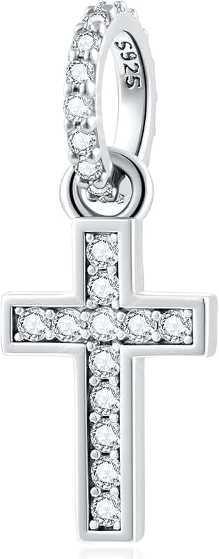 Sparkling Latin Cross Pendant Charm for Necklace or Bracelet