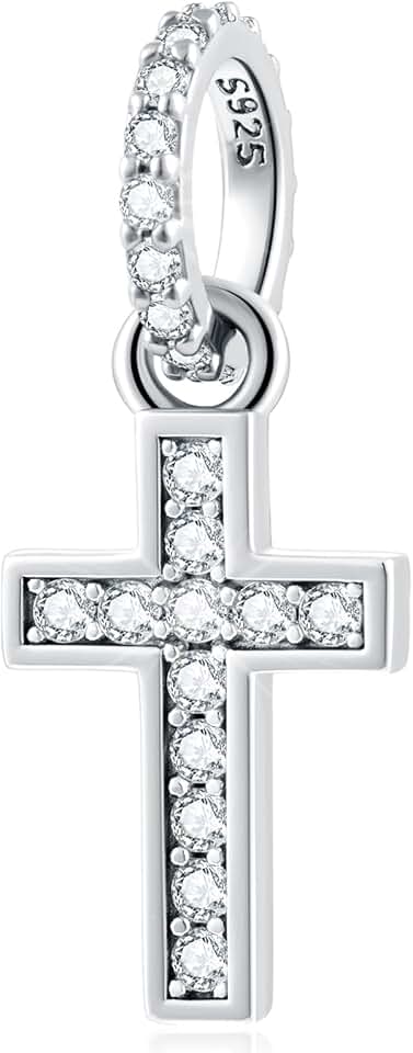 Sparkling Latin Cross Pendant Charm for Necklace or Bracelet