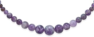 Elegant graduated round gemstone bead necklace for women