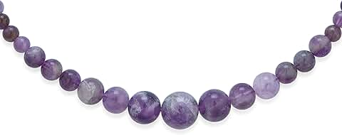 Elegant graduated round gemstone bead necklace for women