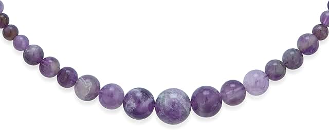 Elegant graduated round gemstone bead necklace for women