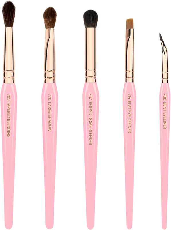 Pink Triangle Eye Makeup Brush Set with Soft Bristles