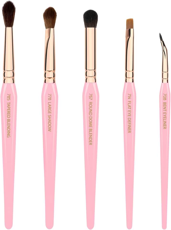 Pink Triangle Eye Makeup Brush Set with Soft Bristles