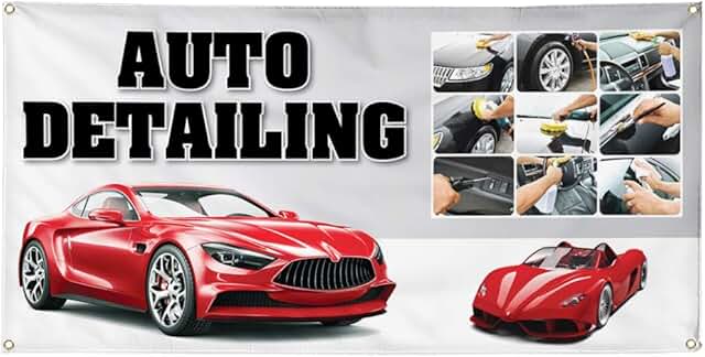 Weatherproof Vinyl Banner for Auto Detailing, 24x48 Inches