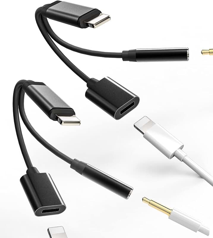 Lightning to 3.5mm AUX Splitter 2 Pack