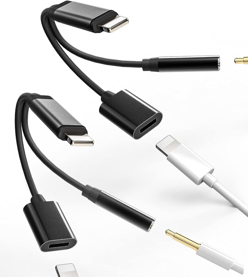 Lightning to 3.5mm AUX Splitter 2 Pack