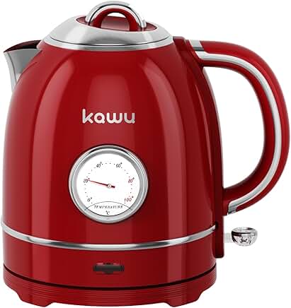 Retro Electric Kettle, 1.3L, Fast Boiling, Stainless Steel