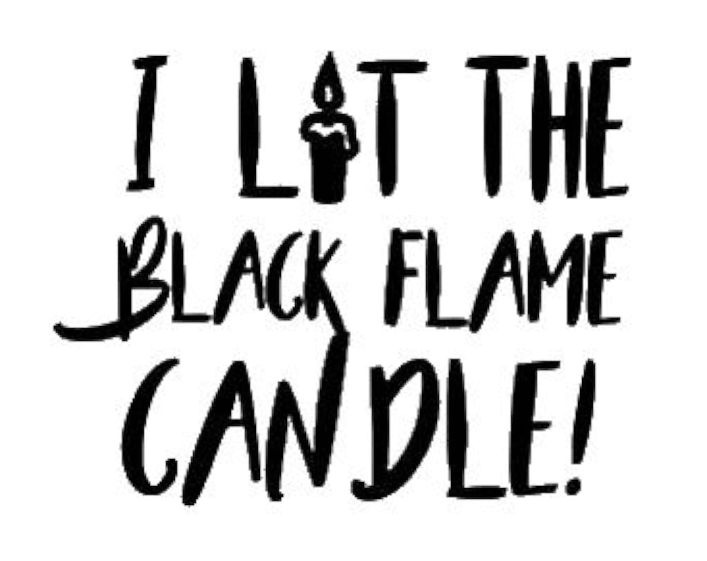 Black Flame Candle Decal Sticker for Cars and Laptops