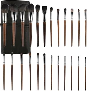 24-Piece Synthetic Makeup Brush Set with Leather Case