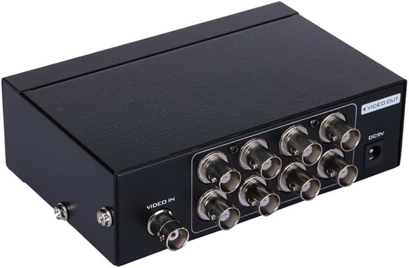 8-Port BNC Video Splitter for CCTV Monitoring
