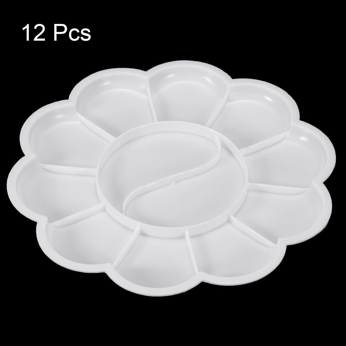 12 Wells Acrylic Paint Palette White 12 Pack