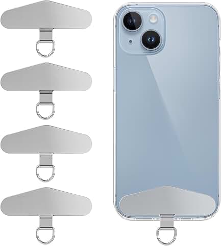 Set of four metal phone tether tabs