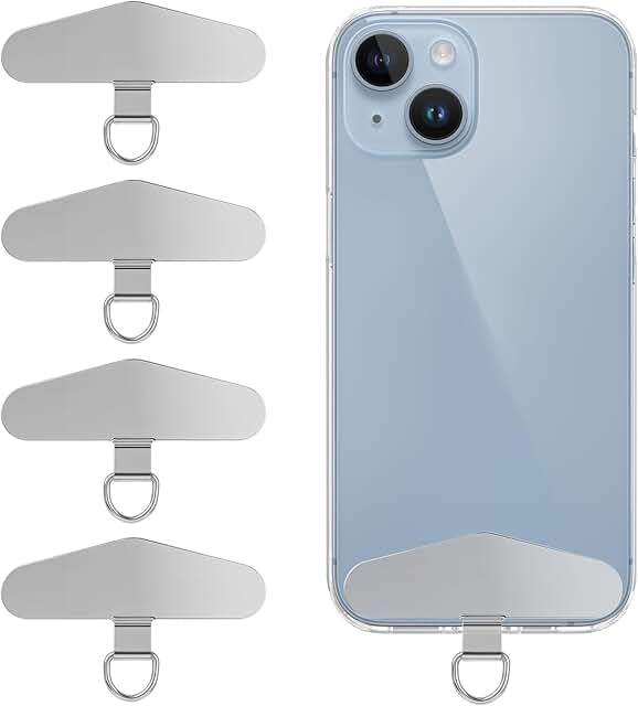 Set of four metal phone tether tabs