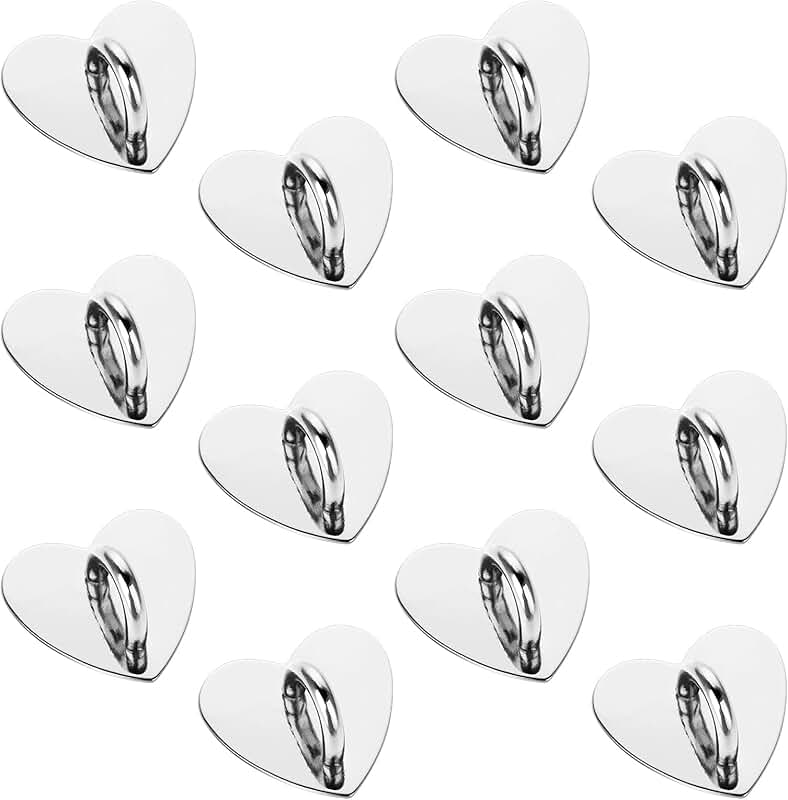 12 Silver Heart Phone Grip Charm Rings for DIY Accessories