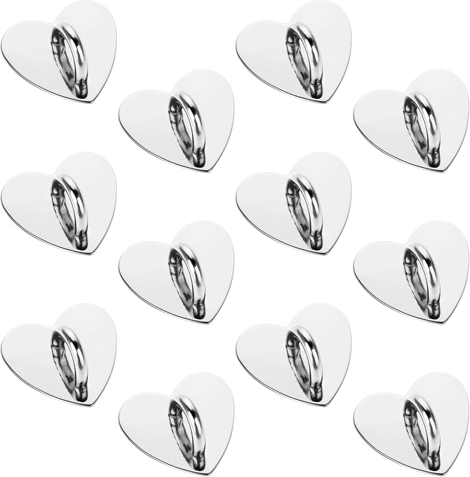 12 Silver Heart Phone Grip Charm Rings for DIY Accessories