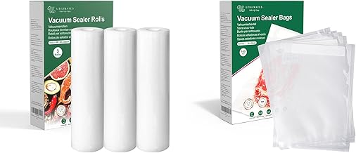 Food Storage Vacuum Sealer Bags, 3 Rolls and 100 Bags