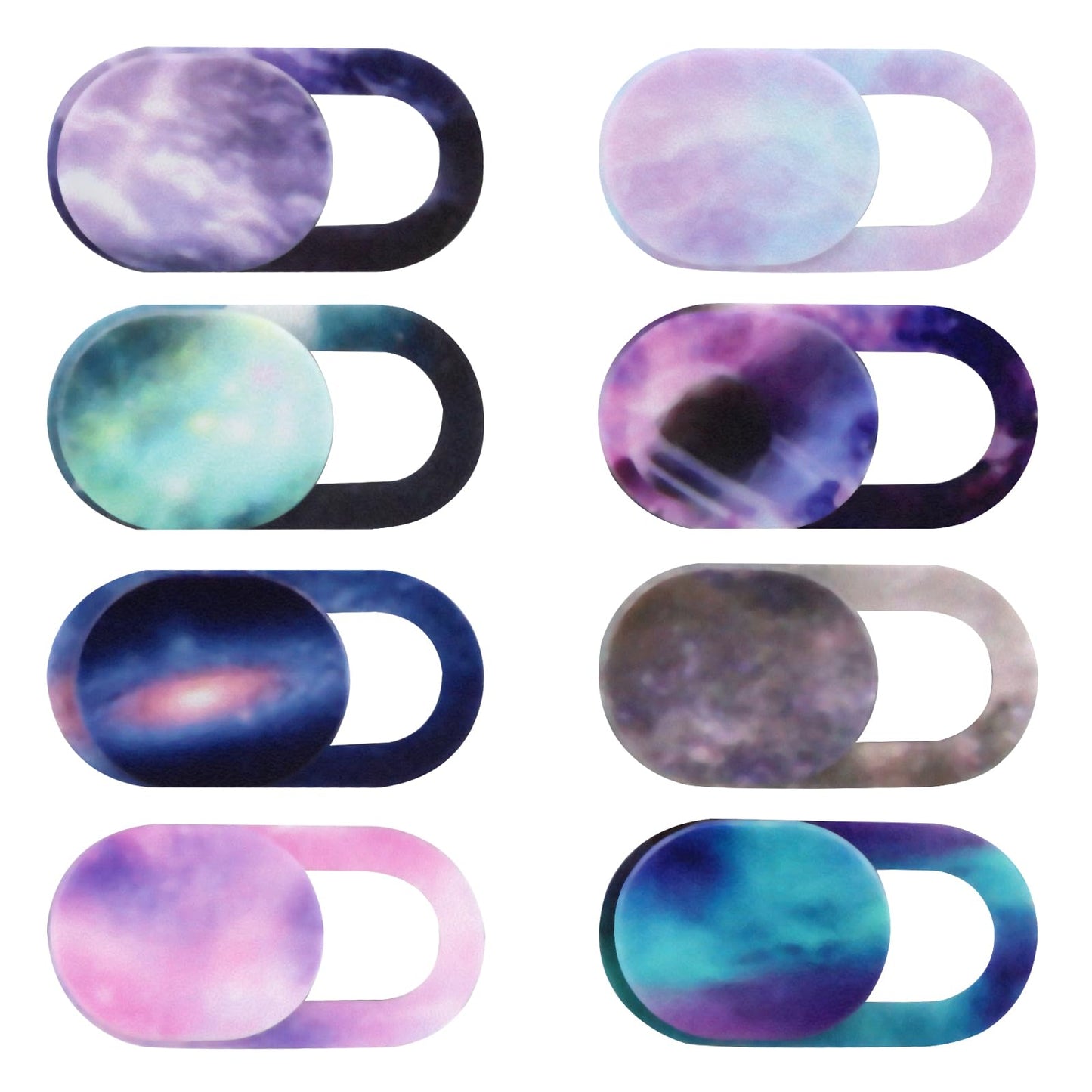 Set of 8 colorful ultra-thin camera covers for laptops and tablets