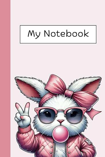 Cute Bubblegum Bunny Notebook for Notes and Plans