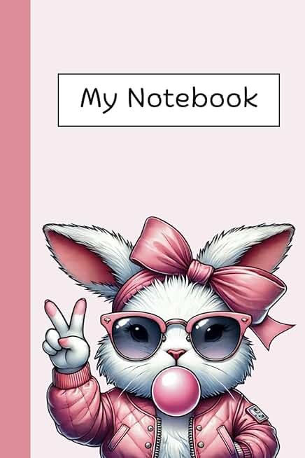 Cute Bubblegum Bunny Notebook for Notes and Plans